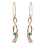 Yahoo! Yahoo!ショッピング(ヤフー ショッピング)揺れる エメラルド ピアス 5月誕生石 レディース 10k フックピアス インフィニティ 両耳用