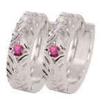 プラチナフープピアスルビーピアスレ...