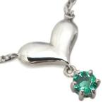 18金エメラルドハート一粒ブレスレット