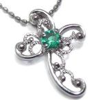 K18エメラルドネックレス一粒アン...