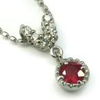 ルビーネックレス18金一粒ペンダント