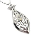 プラチナメンズネックレスオパールペ...