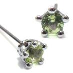 ペリドット ピアス プラチナ 王冠 一粒 メンズ ペリドットピアス クリスマス ポイント消化