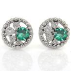 Yahoo! Yahoo!ショッピング(ヤフー ショッピング)エメラルド 18K 一粒 ミル打ち 18金 ピアス