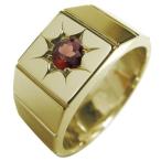 印台リング指輪ガーネット18金メン...