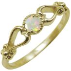 オパールリング一粒ハートK10指輪