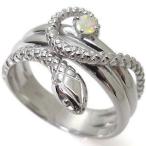 プラチナオパールヘビ指輪蛇リングク...