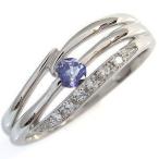 タンザナイトリング18金一粒タンザ...