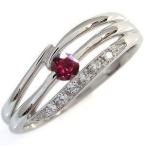 プラチナリングルビー指輪一粒リング...