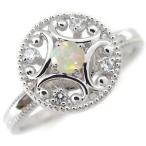 プラチナ指輪オパールリングアンティ...