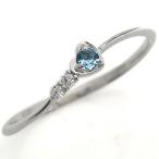 プラチナブルートパーズ指輪ハートモ...