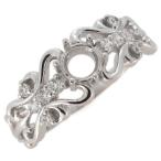  преобразование платина кольцо semi заказ для кольцо рамка-оправа пустой рамка-оправа Heart Tang . античный 