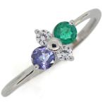 エメラルド指輪シンプルレディースエ...