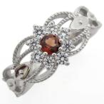 プラチナ取り巻きリングガーネット指...
