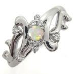 結婚記念日プラチナリングオパール指...