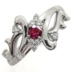 結婚記念日プラチナリングルビー指輪...