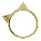 10金指輪ピンクトルマリンリング猫...