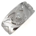 メンズリング 武田信玄 家紋 戦国武将 指輪 プラチナ ダイヤモンド 兜 武田菱 クリスマス ポイン ...