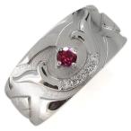 メンズリング 武田信玄 家紋 戦国武将 指輪 プラチナ ルビー 兜 武田菱 クリスマス ポイント消化