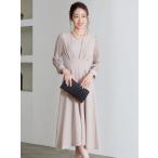 パーティードレス 結婚式 二次会 服装 親族 披露宴 卒業パーティー 日本製 上品 ロング丈 20代 30代 40代 おしゃれ プリカ 5-3106op-1 ベージュ