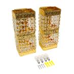 12V 24V 壁掛 シャンデリア 2個セット ゴールドメッキ BA15S 口金仕様 クリスタルビーズ トラック デコトラ レトロ