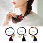 ヘアゴム ヘアアクセサリー ブレスレット タッセル 羽 髪留め おしゃれ 上品 綺麗 可愛い キュート シンプル 秋 冬 ポイント消化