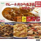 レトルトカレー＆丼レトルト 各3袋6袋セット　カレー　牛丼　親子丼　中華丼　 ポイント消化 ポスト投函便 1000円ポッキリ ハチ食品　グリコ