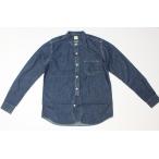 ショッピングダンガリー バーンズ　barns outfitters ノーカラー　デニムシャツ
