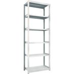 物品棚 軽中量棚 ＴＲＵＳＣＯ　スチールラック　Ｍ２型　Ｗ８６０×Ｄ４５０×Ｈ２４００　６段　単体　ネオグレー  (M2-8346（NG）)