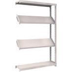 物品棚 軽中量棚 ＴＲＵＳＣＯ　スチールラック　Ｍ２型棚　１２００Ｘ３００ＸＨ１８００　４段　傾斜２段　  (M2-6434K2)