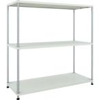物品棚 パイプ棚 ＴＲＵＳＣＯ　スチールラック　フェニックスラック　１５００Ｘ６００　３段　Ｗ色　抗菌粉体塗装　  (PER-5563-W)