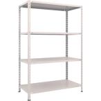 物品棚 軽量棚 ＴＲＵＳＣＯ　スチールラック　軽量棚　中棚ボルトレス型１２００Ｘ４５０Ｘ１８００　４段　ネオグレー  (L64X-14（NG）)