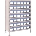 物品棚 軽量棚 ＴＲＵＳＣＯ　スチールラック　軽量棚　８７５Ｘ４５０Ｘ１２００　樹脂引出透明　小Ｘ４２　ネオグレー  (43X-808C7（NG）)