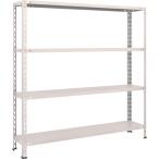 物品棚 軽量棚 ＴＲＵＳＣＯ　スチールラック　軽量棚　中棚ボルトレス型１５００Ｘ３００Ｘ１５００　４段　ネオグレー  (L55V-14（NG）)