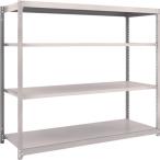 物品棚 軽中量棚 ＴＲＵＳＣＯ　スチールラック　Ｍ１．５型　Ｗ１７６０×Ｄ５９５×Ｈ１５００　４段　単体　ネオグレー  (M1.5-5664（NG）)