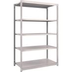 物品棚 軽中量棚 ＴＲＵＳＣＯ　スチールラック　Ｍ１．５型　Ｗ１１６０×Ｄ５９５×Ｈ１８００　５段　単体　ネオグレー  (M1.5-6465（NG）)