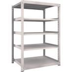 物品棚 中量棚 ＴＲＵＳＣＯ　スチールラック　Ｍ５型　Ｗ１２００×Ｄ９２１×Ｈ１８００　５段　単体　ネオグレー  (M5-6495（NG）)