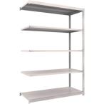 物品棚 中量棚 ＴＲＵＳＣＯ　スチールラック　Ｍ５型中量棚　１５００Ｘ５７１ＸＨ２１００　５段　単体　ネオグレー  (M5-7565（NG）)