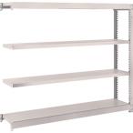 物品棚 軽中量棚 ＴＲＵＳＣＯ　スチールラック　Ｍ１．５型　Ｗ１４６０×Ｄ２９５×Ｈ１２００　４段　単体　ネオグレー  (M1.5-4534（NG）)