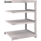 物品棚 中量棚 ＴＲＵＳＣＯ　スチールラック　Ｍ５型　Ｗ９００×Ｄ７２１×Ｈ１２００　４段　単体　ネオグレー  (M5-4374（NG）)