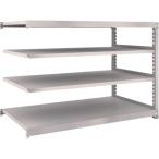 物品棚 中量棚 ＴＲＵＳＣＯ　スチールラック　Ｍ５型　Ｗ１８００×Ｄ９２１×Ｈ１２００　４段　連結　ネオグレー  (M5-4694B（NG）)