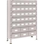 物品棚 軽量棚 ＴＲＵＳＣＯ　スチールラック　軽量棚８７５Ｘ３００Ｘ１２００スチール引出小Ｘ３０大Ｘ６　ネオグレー  (43V-808A5B2（NG）)