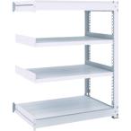 物品棚 中量棚 ＴＲＵＳＣＯ　ＴＵＧ型中量ボルトレス棚　４５０ｋｇ　連結型　９００×７７６×Ｈ１２００　４段　  (TUG450-43J-4B)