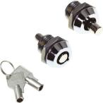 建築金物 鍵 ＴＲＵＳＣＯ　シリンダー錠　プッシュロックミニ　Φ１５―２０　板厚１～６ｍｍ　  (CL-CA160)