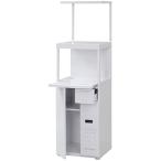 エムケー 上棚板付きレンジ台 『ファインキッチン』 計量米びつ付(容量12kg) スリムタイプ 日本製 SKU-311W