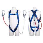 藤井電工(Fujii Denko) 新規格 フルハーネス ライトハーネス 〔ロープ式2丁掛けランヤード付〕 青 Mサイズ TH-510-DZ1-