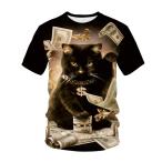 猫猫柄Ｔシャツ黒猫招き猫ティーシャ...