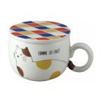 タイル風コースター付きマグ三毛猫S...