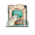 ペンスタンド テレビ猫  W23-0001 セトクラフト SETOCRAFT 猫 ねこ 生き物 動物 ペン立て 鉛筆立て かわいい おしゃれ プレゼント ギフト 母の日
