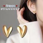 ピアス イヤリング スタッドピアス 2タイプ ノンホールピアス ハート ゴールドカラー レディース 女性 シンプル かわいい キュート おしゃれ 両耳